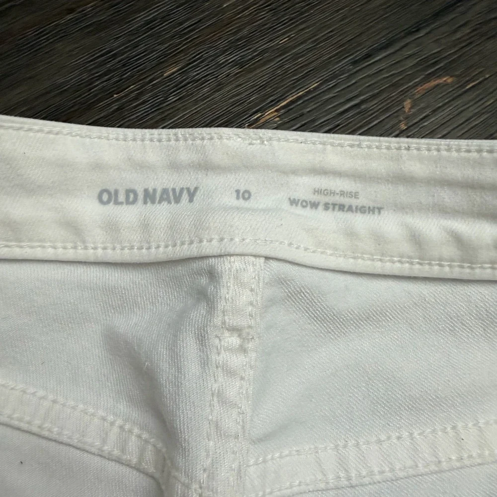 Old Navy 10 WOW Stright Hugh Rise Stretch White Pants Women Jeans